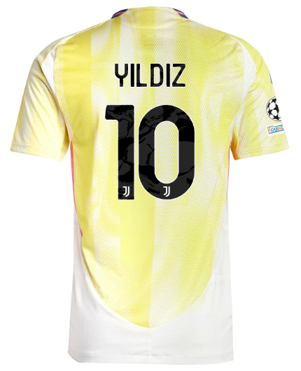 Official JUVENTUS AWAY AUTHENTIC JERSEY 202425 – 10 – YILDIZ – Champions League Pack Collection - Juventus FC Gear