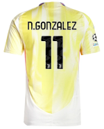 Official JUVENTUS AWAY AUTHENTIC JERSEY 202425 – 11 – N.GONZALEZ – Champions League Pack Collection - Juventus FC Gear