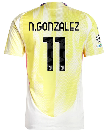 Official JUVENTUS AWAY AUTHENTIC JERSEY 202425 – 11 – N.GONZALEZ – Champions League Pack Collection - Juventus FC Gear