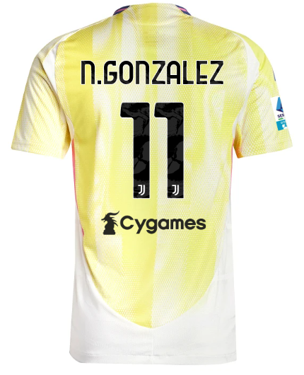 Official JUVENTUS AWAY AUTHENTIC JERSEY 202425 – 11 – N.GONZALEZ – Serie A Pack Collection - Juventus FC Gear