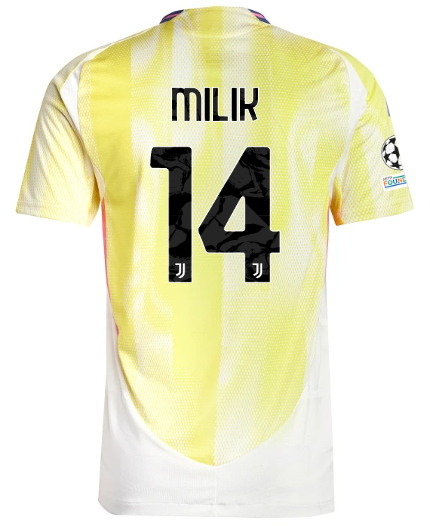 Official JUVENTUS AWAY AUTHENTIC JERSEY 202425 – 14 – MILIK – Champions League Pack Collection - Juventus FC Gear