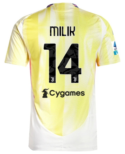Official JUVENTUS AWAY AUTHENTIC JERSEY 202425 – 14 – MILIK – Serie A Pack Collection - Juventus FC Gear