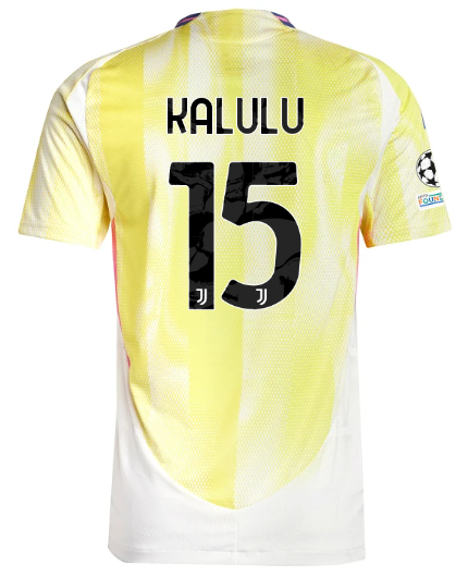 Official JUVENTUS AWAY AUTHENTIC JERSEY 202425 – 15 – KALULU – Champions League Pack Collection - Juventus FC Gear
