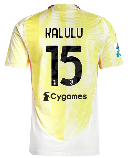 Official JUVENTUS AWAY AUTHENTIC JERSEY 202425 – 15 – KALULU – Serie A Pack Collection - Juventus FC Gear