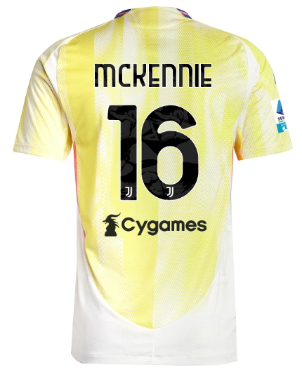 Official JUVENTUS AWAY AUTHENTIC JERSEY 202425 – 16 – MCKENNIE – Serie A Pack Collection - Juventus FC Gear