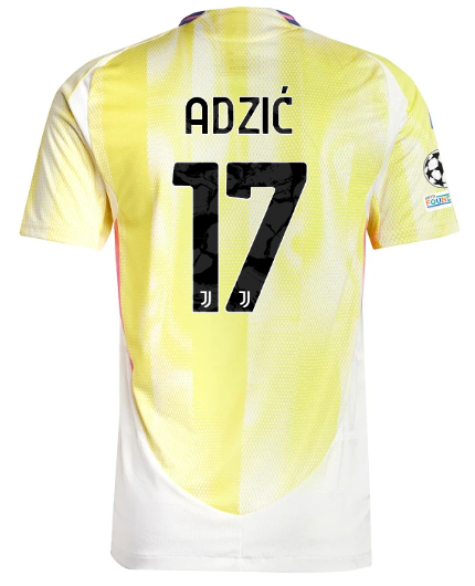 Official JUVENTUS AWAY AUTHENTIC JERSEY 202425 – 17 – ADZIĆ – Champions League Pack Collection - Juventus FC Gear