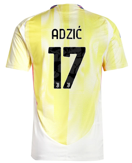Official JUVENTUS AWAY AUTHENTIC JERSEY 202425 – 17 – ADZIĆ Collection - Juventus FC Gear