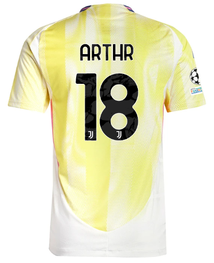 Official JUVENTUS AWAY AUTHENTIC JERSEY 202425 – 18 – ARTHUR – Champions League Pack Collection - Juventus FC Gear