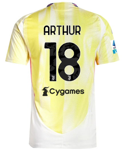 Official JUVENTUS AWAY AUTHENTIC JERSEY 202425 – 18 – ARTHUR – Serie A Pack Collection - Juventus FC Gear
