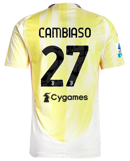 Official JUVENTUS AWAY AUTHENTIC JERSEY 202425 – 27 – CAMBIASO – Serie A Pack Collection - Juventus FC Gear