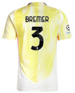 Official JUVENTUS AWAY AUTHENTIC JERSEY 202425 – 3 – BREMER – Champions League Pack Collection - Juventus FC Gear