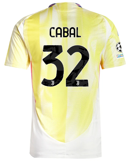 Official JUVENTUS AWAY AUTHENTIC JERSEY 202425 – 32 – CABAL – Champions League Pack Collection - Juventus FC Gear