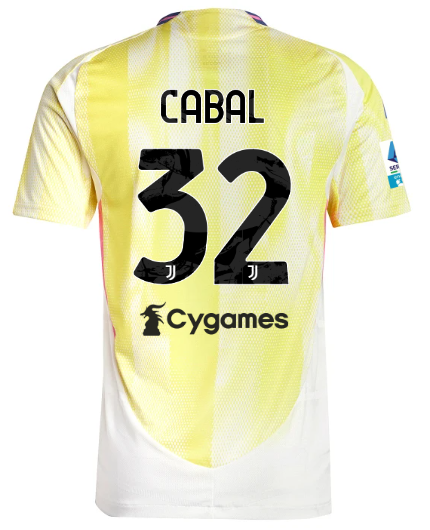 Official JUVENTUS AWAY AUTHENTIC JERSEY 202425 – 32 – CABAL – Serie A Pack Collection - Juventus FC Gear