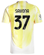 Official JUVENTUS AWAY AUTHENTIC JERSEY 202425 – 37 – SAVONA – Champions League Pack Collection - Juventus FC Gear