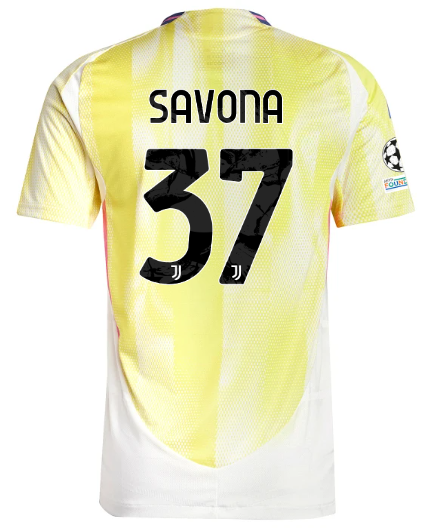 Official JUVENTUS AWAY AUTHENTIC JERSEY 202425 – 37 – SAVONA – Champions League Pack Collection - Juventus FC Gear