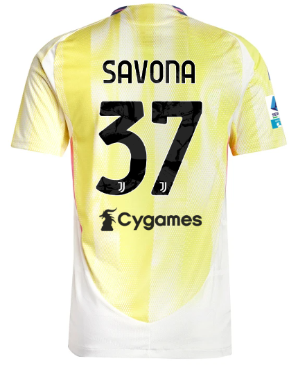 Official JUVENTUS AWAY AUTHENTIC JERSEY 202425 – 37 – SAVONA – Serie A Pack Collection - Juventus FC Gear
