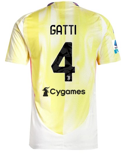 Official JUVENTUS AWAY AUTHENTIC JERSEY 202425 – 4 – GATTI – Serie A Pack Collection - Juventus FC Gear