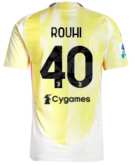 Official JUVENTUS AWAY AUTHENTIC JERSEY 202425 – 40 – ROUHI – Serie A Pack Collection - Juventus FC Gear
