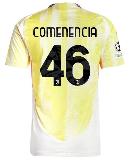 Official JUVENTUS AWAY AUTHENTIC JERSEY 202425 – 46 – COMENENCIA – Champions League Pack Collection - Juventus FC Gear