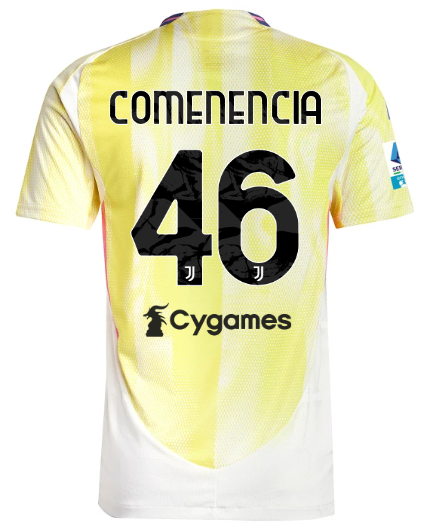 Official JUVENTUS AWAY AUTHENTIC JERSEY 202425 – 46 – COMENENCIA – Serie A Pack Collection - Juventus FC Gear