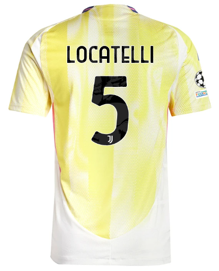 Official JUVENTUS AWAY AUTHENTIC JERSEY 202425 – 5 – LOCATELLI – Champions League Pack Collection - Juventus FC Gear