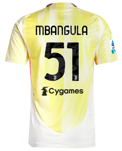 Official JUVENTUS AWAY AUTHENTIC JERSEY 202425 – 51 – MBANGULA – Serie A Pack Collection - Juventus FC Gear