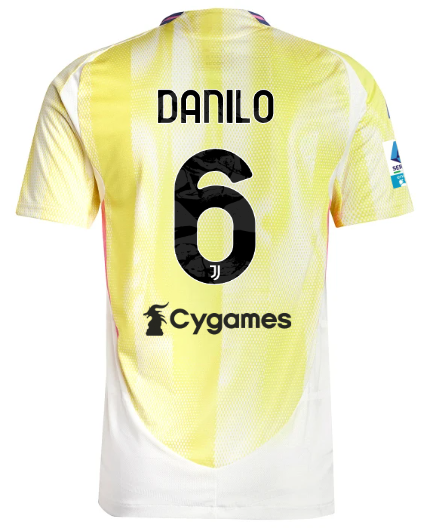 Official JUVENTUS AWAY AUTHENTIC JERSEY 202425 – 6 – DANILO – Serie A Pack Collection - Juventus FC Gear