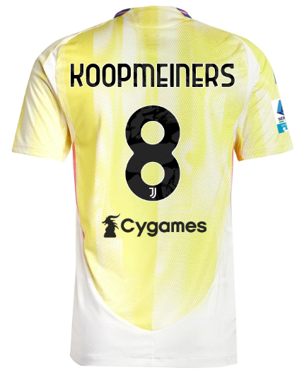 Official JUVENTUS AWAY AUTHENTIC JERSEY 202425 – 8 – KOOPMEINERS – Serie A Pack Collection - Juventus FC Gear