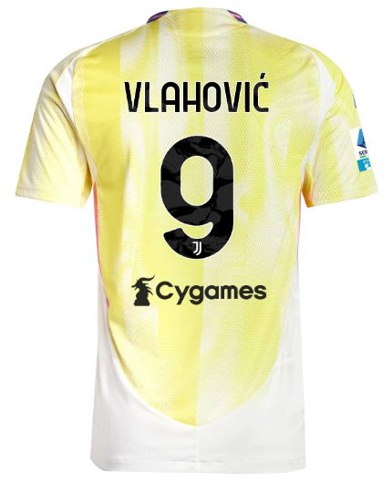 Official JUVENTUS AWAY AUTHENTIC JERSEY 202425 – 9 – VLAHOVIĆ – Serie A Pack Collection - Juventus FC Gear