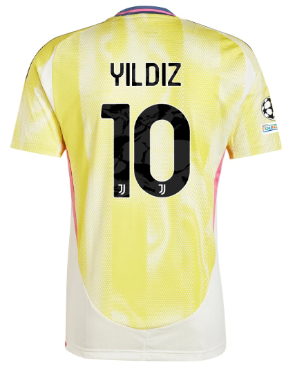 Official JUVENTUS AWAY JERSEY 202425 – 10 – YILDIZ – Champions League Pack Collection - Juventus FC Gear