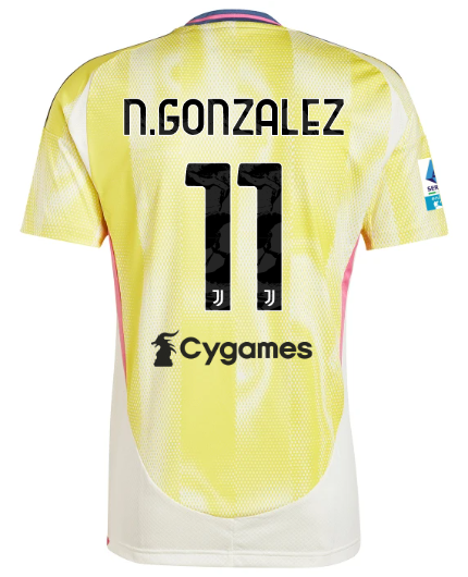 Official JUVENTUS AWAY JERSEY 202425 – 11 – N.GONZALEZ – Serie A Pack Collection - Juventus FC Gear