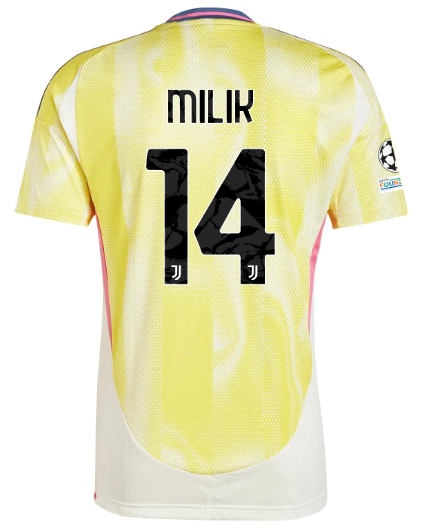 Official JUVENTUS AWAY JERSEY 202425 – 14 – MILIK – Champions League Pack Collection - Juventus FC Gear