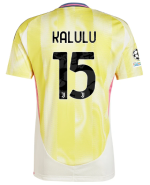 Official JUVENTUS AWAY JERSEY 202425 – 15 – KALULU – Champions League Pack Collection - Juventus FC Gear