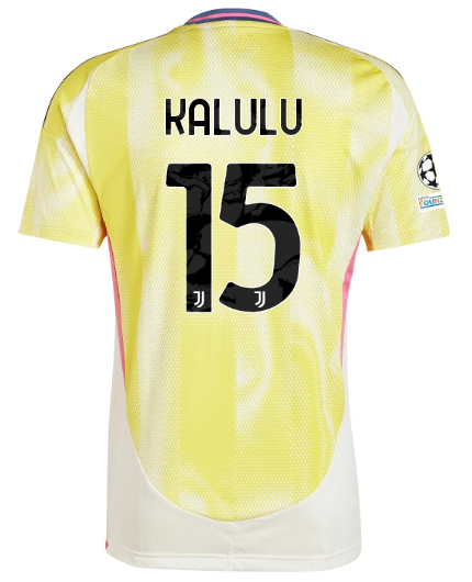 Official JUVENTUS AWAY JERSEY 202425 – 15 – KALULU – Champions League Pack Collection - Juventus FC Gear