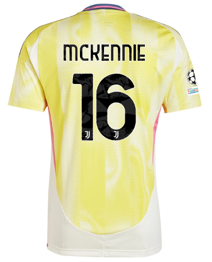 Official JUVENTUS AWAY JERSEY 202425 – 16 – MCKENNIE – Champions League Pack Collection - Juventus FC Gear
