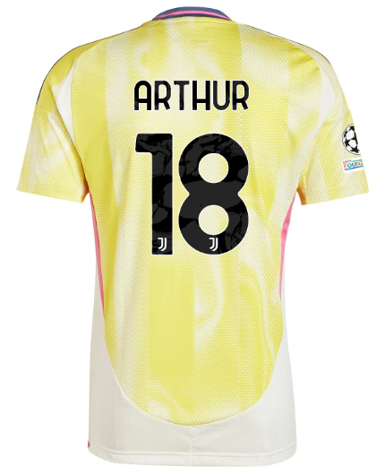 Official JUVENTUS AWAY JERSEY 202425 – 18 – ARTHUR – Champions League Pack Collection - Juventus FC Gear