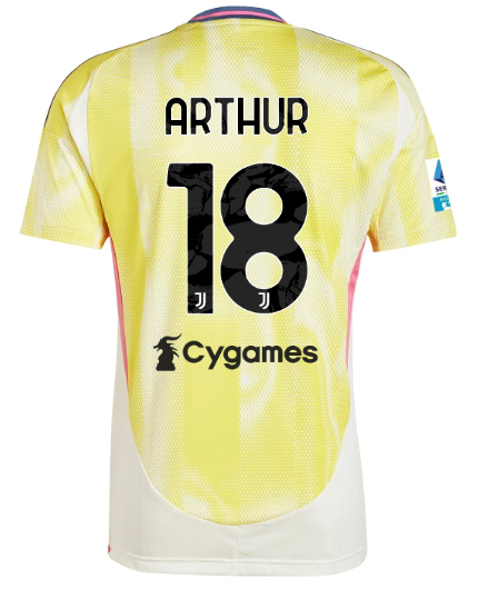 Official JUVENTUS AWAY JERSEY 202425 – 18 – ARTHUR – Serie A Pack Collection - Juventus FC Gear