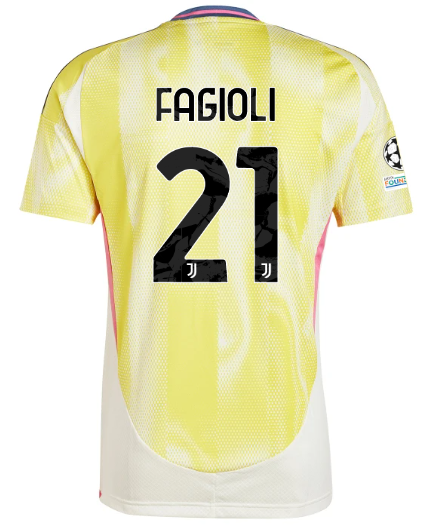 Official JUVENTUS AWAY JERSEY 202425 – 21 – FAGIOLI – Champions League Pack Collection - Juventus FC Gear