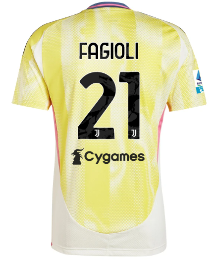 Official JUVENTUS AWAY JERSEY 202425 – 21 – FAGIOLI – Serie A Pack Collection - Juventus FC Gear