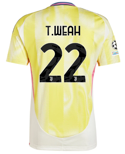 Official JUVENTUS AWAY JERSEY 202425 – 22 – T.WEAH – Champions League Pack Collection - Juventus FC Gear