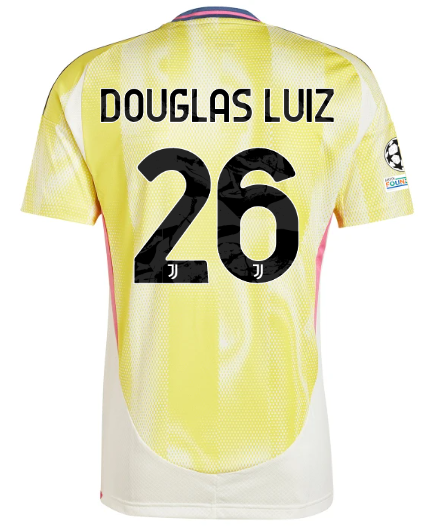 Official JUVENTUS AWAY JERSEY 202425 – 26 – DOUGLAS LUIZ – Champions League Pack Collection - Juventus FC Gear