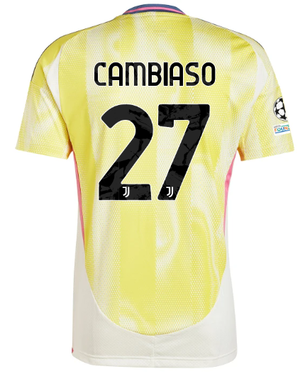 Official JUVENTUS AWAY JERSEY 202425 – 27 – CAMBIASO – Champions League Pack Collection - Juventus FC Gear