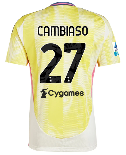 Official JUVENTUS AWAY JERSEY 202425 – 27 – CAMBIASO – Serie A Pack Collection - Juventus FC Gear