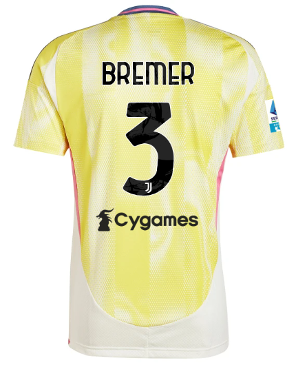 Official JUVENTUS AWAY JERSEY 202425 – 3 – BREMER – Serie A Pack Collection - Juventus FC Gear