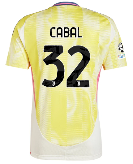 Official JUVENTUS AWAY JERSEY 202425 – 32 – CABAL – Champions League Pack Collection - Juventus FC Gear