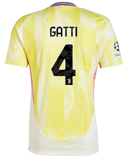 Official JUVENTUS AWAY JERSEY 202425 – 4 – GATTI – Champions League Pack Collection - Juventus FC Gear