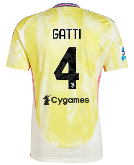 Official JUVENTUS AWAY JERSEY 202425 – 4 – GATTI – Serie A Pack Collection - Juventus FC Gear