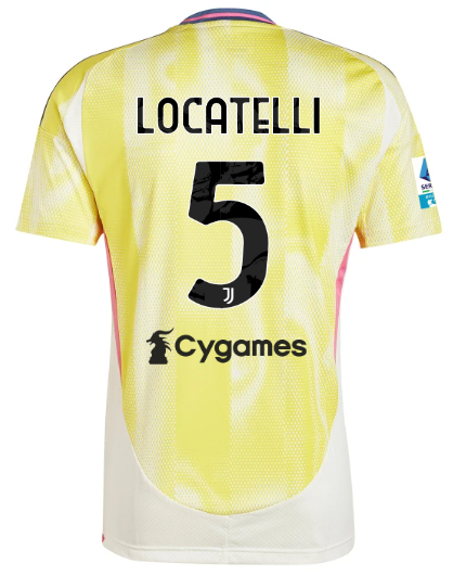 Official JUVENTUS AWAY JERSEY 202425 – 5 – LOCATELLI – Serie A Pack Collection - Juventus FC Gear