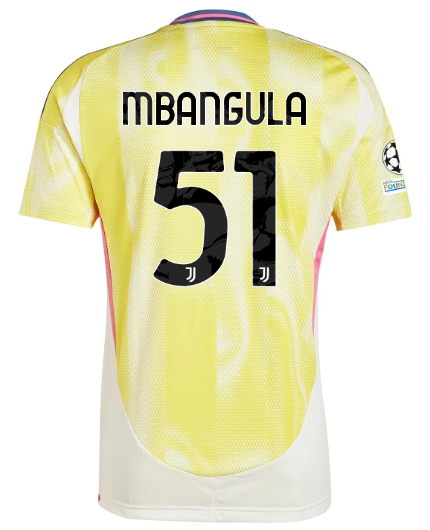 Official JUVENTUS AWAY JERSEY 202425 – 51 – MBANGULA – Champions League Pack Collection - Juventus FC Gear