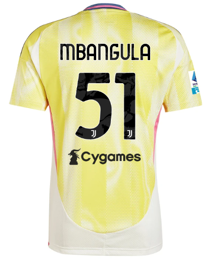Official JUVENTUS AWAY JERSEY 202425 – 51 – MBANGULA – Serie A Pack Collection - Juventus FC Gear